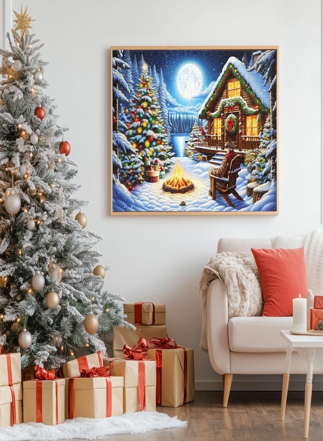 Halovin 500 Piece Christmas Puzzles for Adults,Fun Winter Theme Jigsaw Puzzles Presents,Adults Challenging Perfect for Game Nights,Xmas Creative Artwork Wall Art Home Decor - Image 4